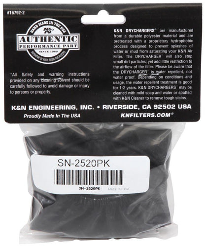 K&N Engineering K&N Snowcharger Air FIlter Wrap Round Tapered Black - 3.75in Base ID x 3in Top ID x 5in H SN-2520PK