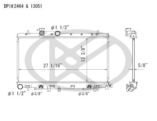 Koyorad OEM Replacement Radiator Saab 9-2X 2.5L H4 Non TBO AT 06-06