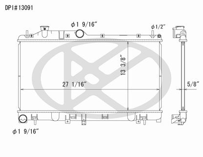 Koyorad OEM Replacement Radiator Subaru Impreza WRX 2.5L H4 TBO MT 08-11