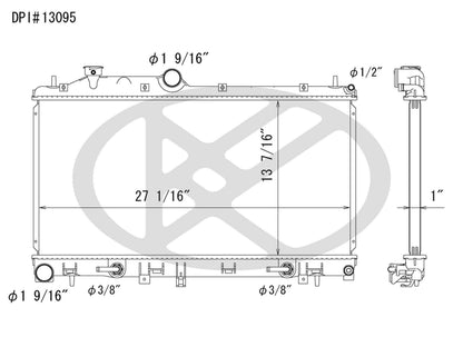 Koyorad OEM Replacement Radiator Subaru Forester 2.5L H4 TBO AT 09-11