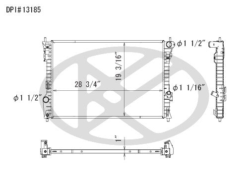 Koyorad OEM Replacement Radiator Ford Flex 3.5L V6 Non TBO AT 10-11
