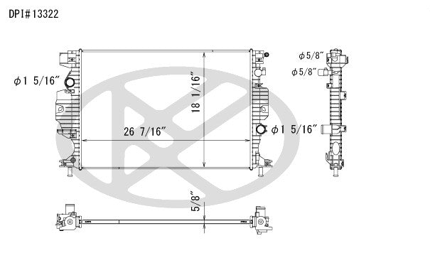 Koyorad Radiator  top view frsport A13322