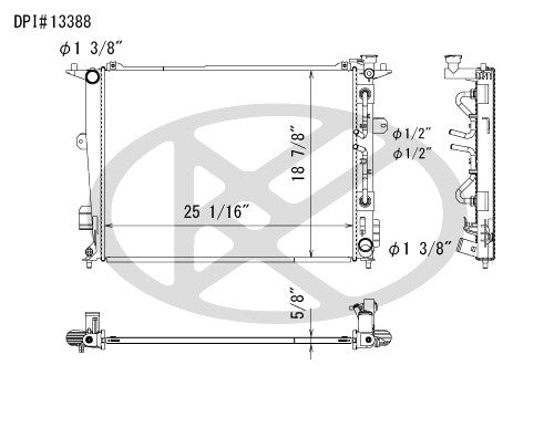 Koyorad Radiator  top view frsport A13388