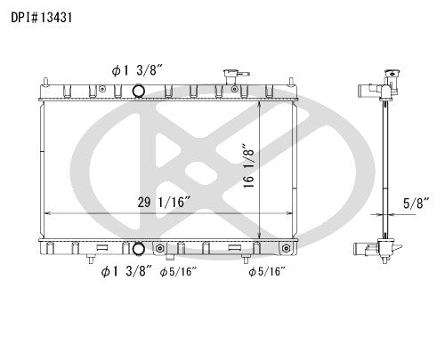 Koyorad Radiator  top view frsport A13431