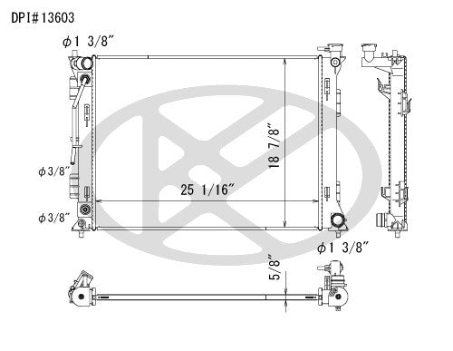 Koyorad Radiator  top view frsport A13603