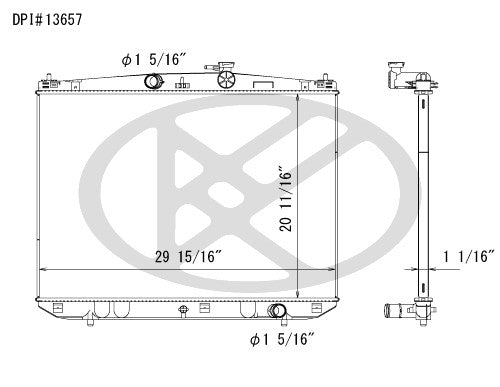 Koyorad Radiator  top view frsport A13657