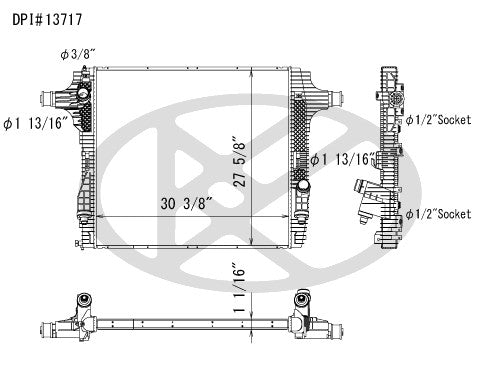 Koyorad Radiator  top view frsport A13717