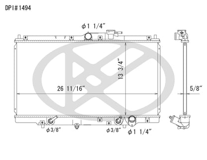 Koyorad OEM Replacement Radiator Acura CL 2.2L I4 AT 97-97