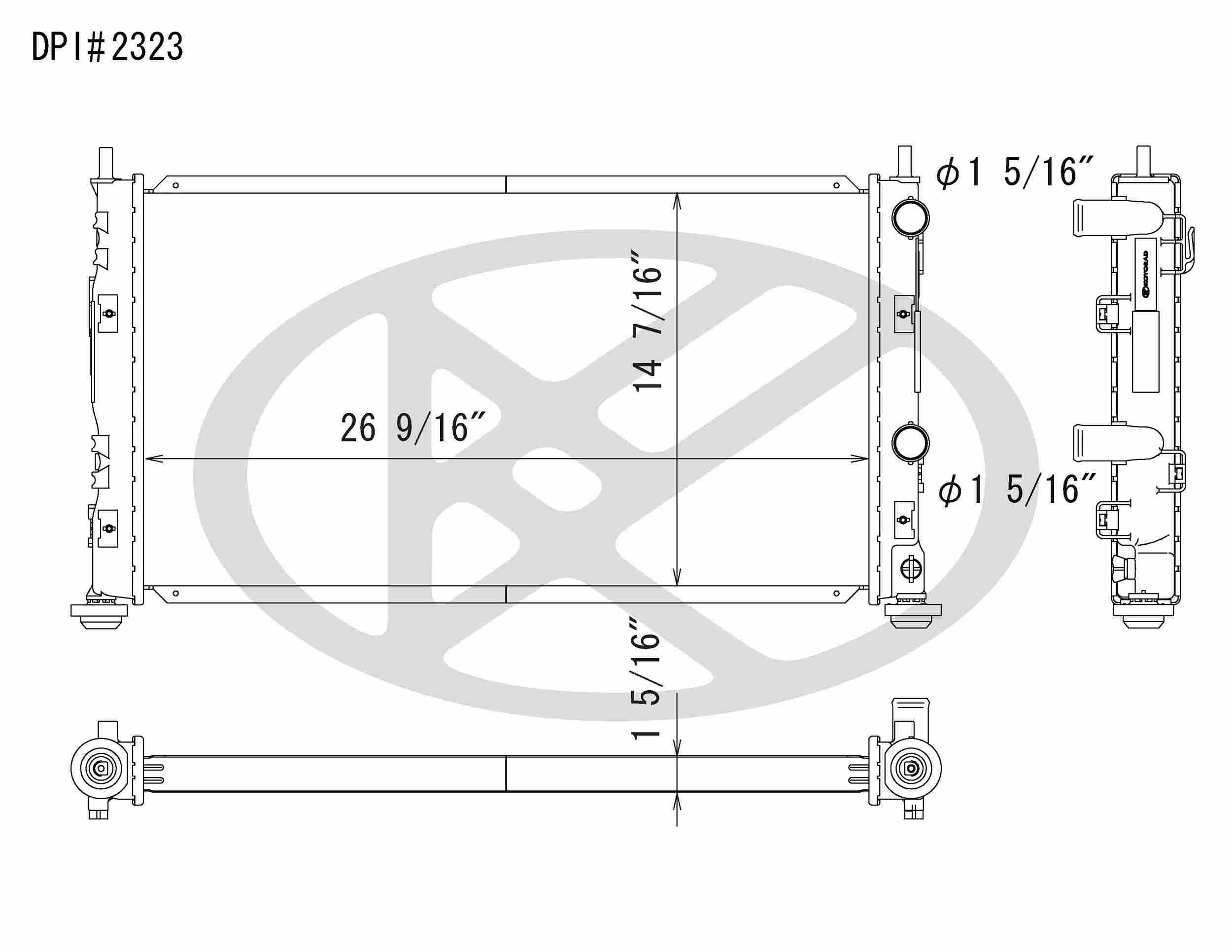 Koyorad OEM Replacement Radiator Chrysler Sebring 2.4L I4 AT 01-06