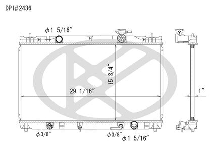 Koyorad OEM Replacement Radiator Toyota Camry 2.4L I4 AT 02-06