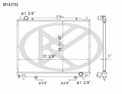 Koyorad OEM Replacement Radiator Mitsubishi Lancer 2.4L I4 AT 04-05