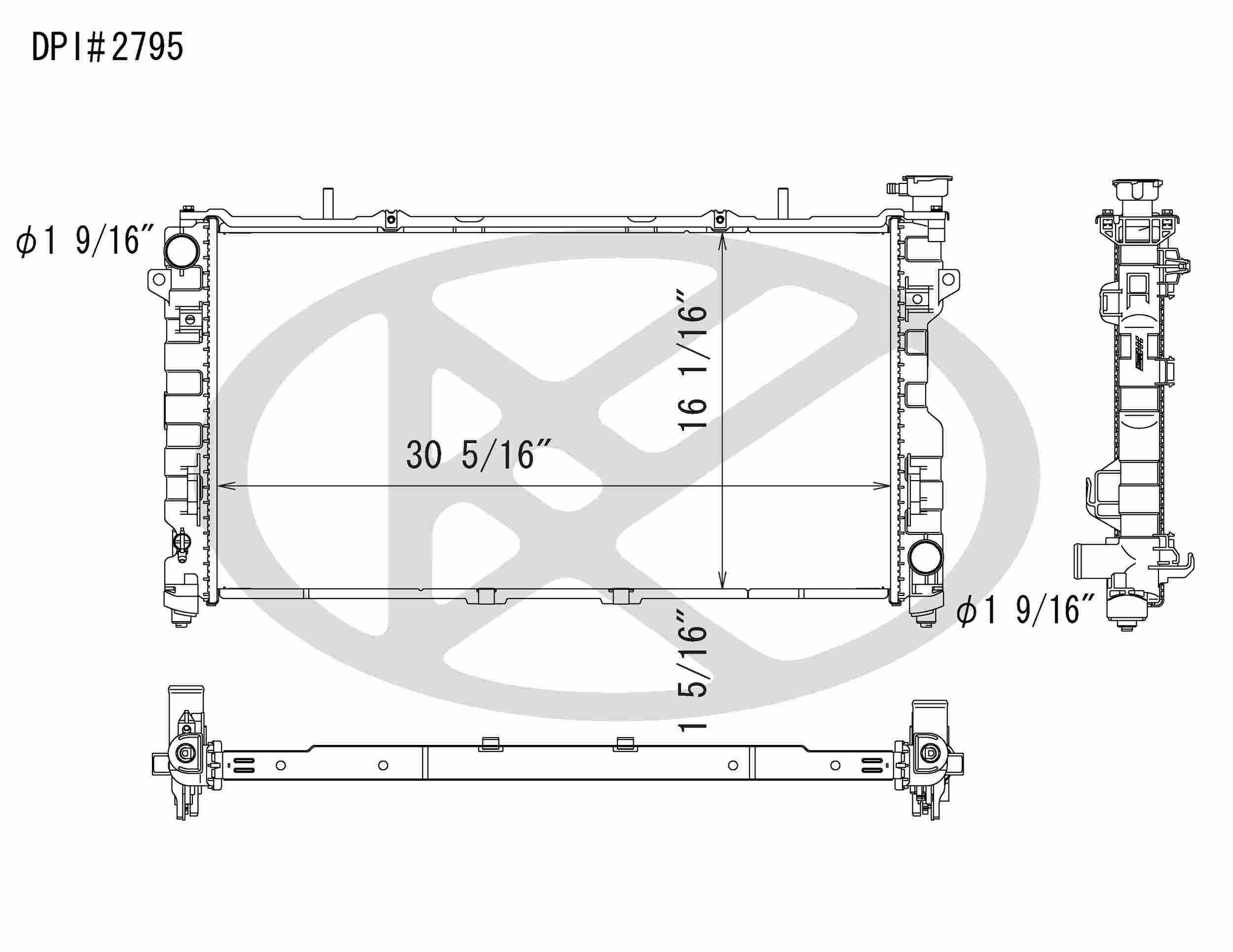 Koyorad OEM Replacement Radiator Chrysler Town & Country 3.3L V6 AT 05-07