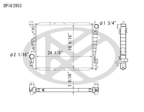 Koyorad Radiator  top view frsport A2953