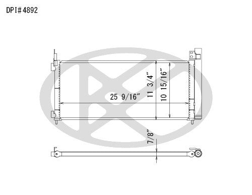 Koyorad A/C Condenser  top view frsport CD011101
