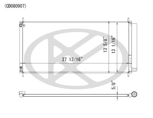 Koyorad A/C Condenser  top view frsport CD080907