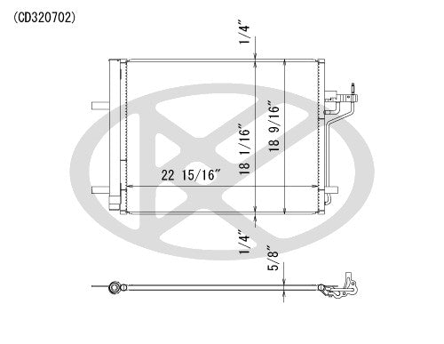 Koyorad A/C Condenser  top view frsport CD320702