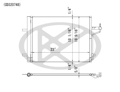 Koyorad A/C Condenser  top view frsport CD320748