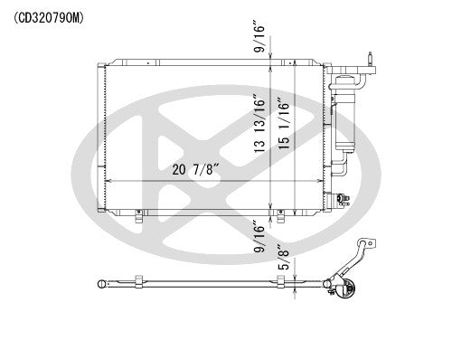 Koyorad A/C Condenser  top view frsport CD320790