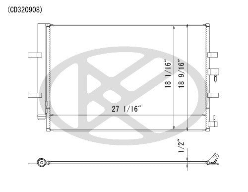 Koyorad A/C Condenser  top view frsport CD320908