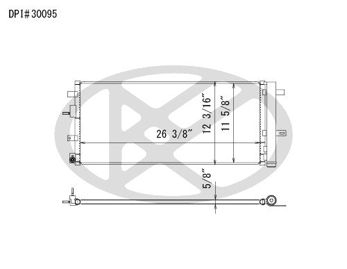 Koyorad A/C Condenser  top view frsport CD321100