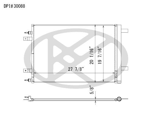 Koyorad A/C Condenser  top view frsport CD321122
