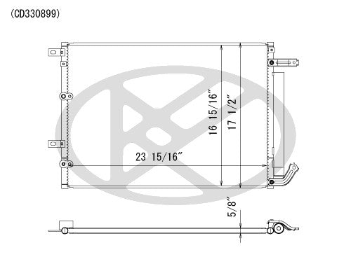Koyorad A/C Condenser  top view frsport CD330899