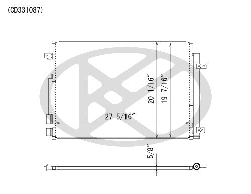 Koyorad A/C Condenser  top view frsport CD331087