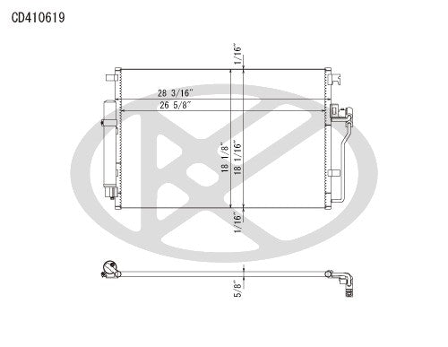 Koyorad A/C Condenser  top view frsport CD410619