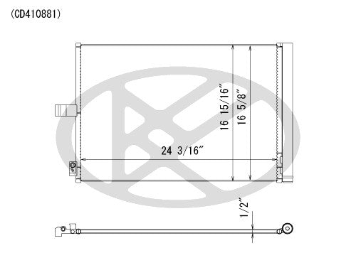 Koyorad A/C Condenser  top view frsport CD410881