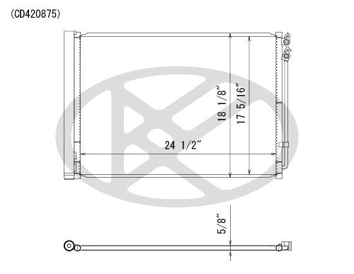 Koyorad A/C Condenser  top view frsport CD420875