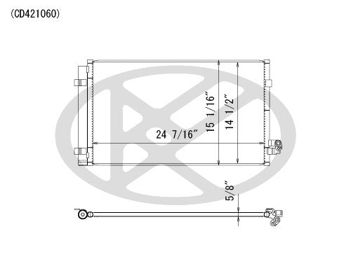Koyorad A/C Condenser  top view frsport CD421060