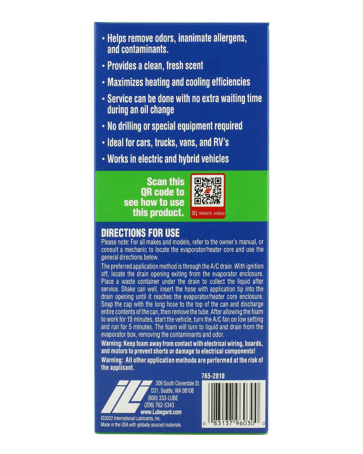 Lubegard KOOL-IT Evaporator & Heater Foam Cleaner - 6 oz. 96030