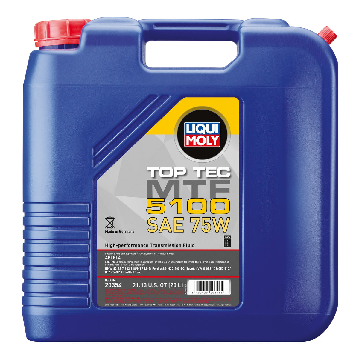 LIQUI MOLY 20L Top Tec MTF 5100 Gear Oil SAE 75W 20354