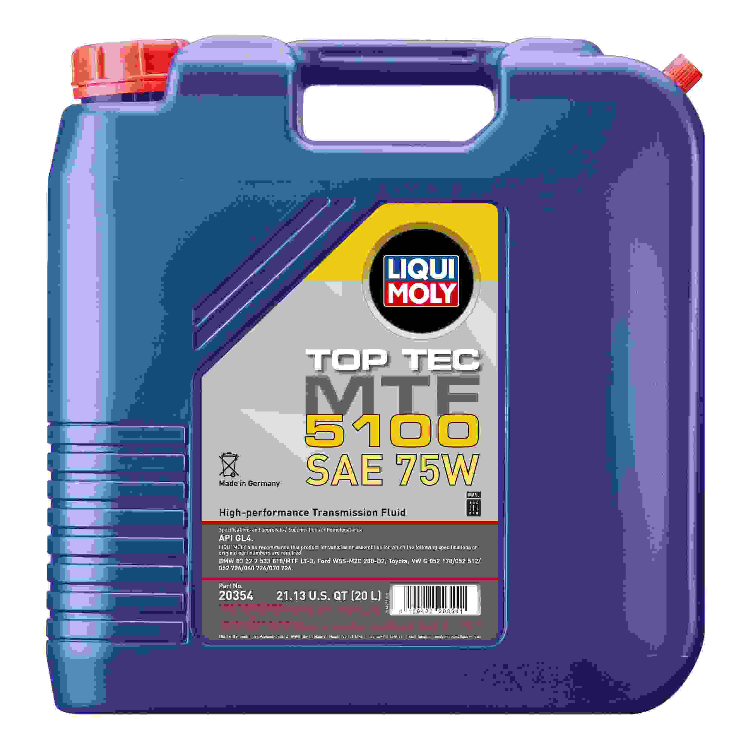 LIQUI MOLY 20L Top Tec MTF 5100 Gear Oil SAE 75W 20354