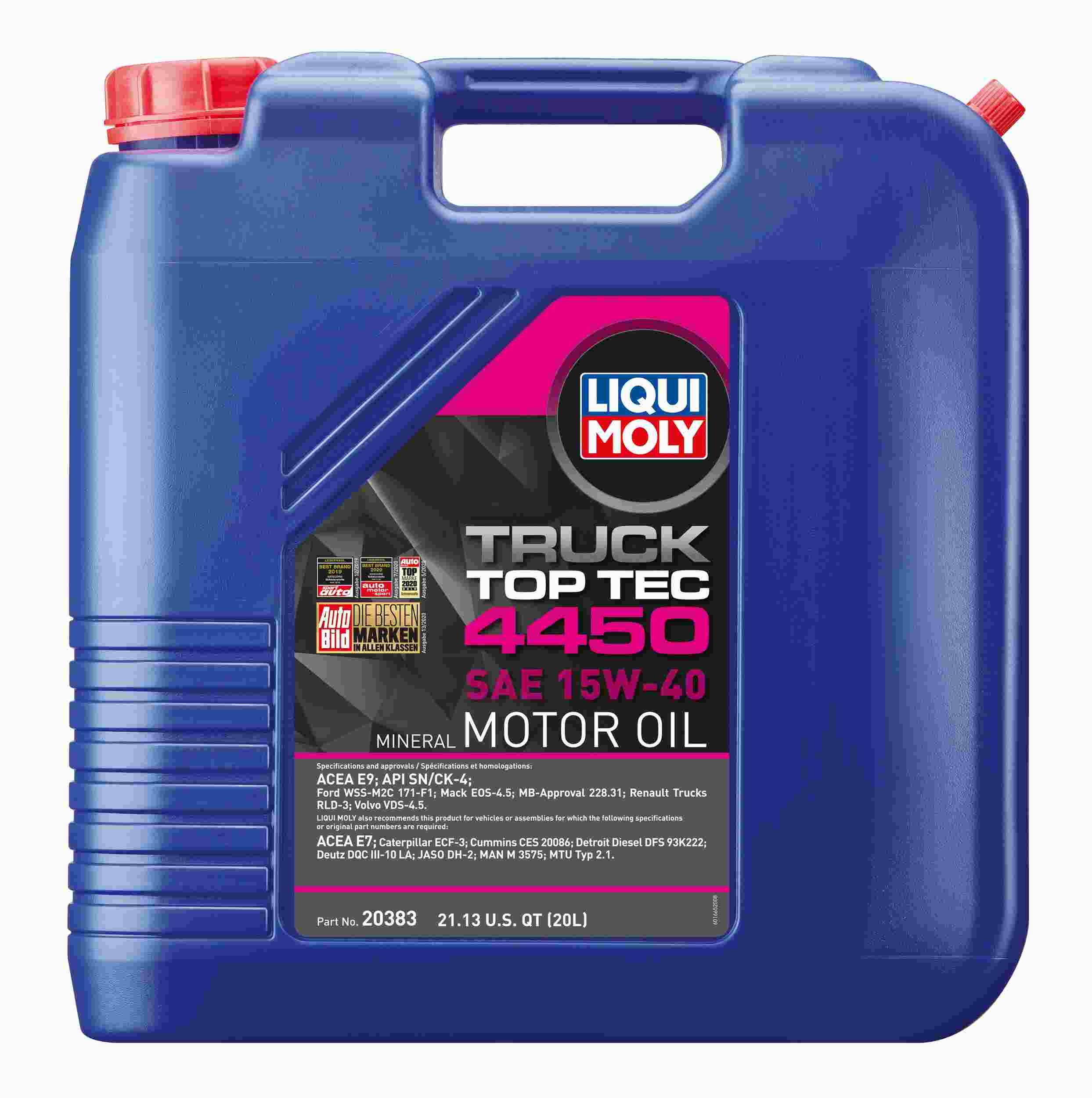 LIQUI MOLY 20L Top Tec Truck 4450 Motor Oil SAE 15W40 20383