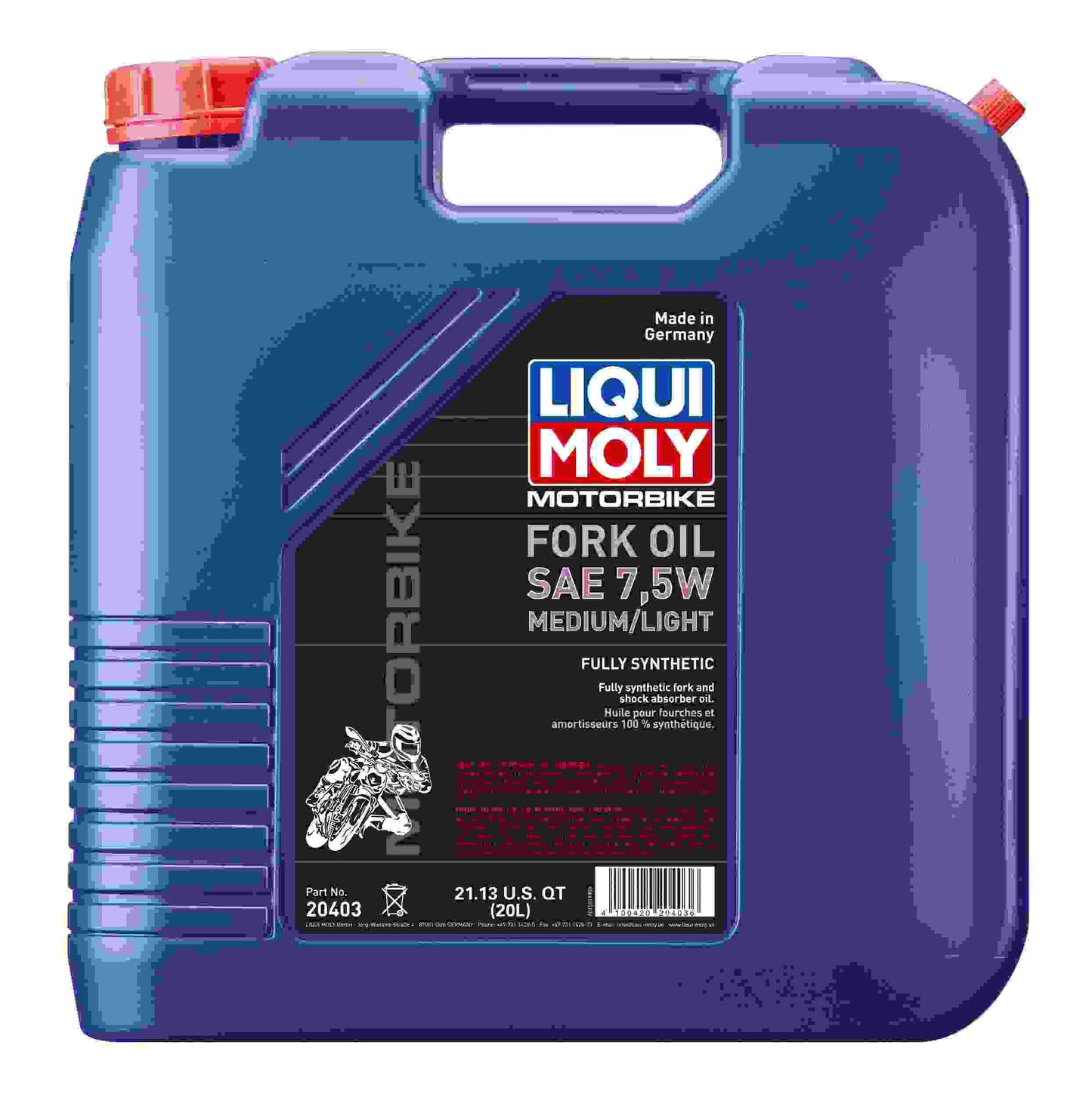 LIQUI MOLY 20L Motorbike Fork Oil SAE 7.5W Medium/Light 20403