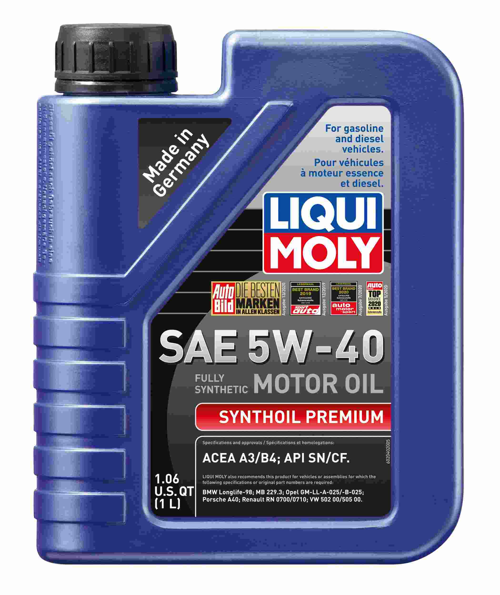 LIQUI MOLY 1L Synthoil Premium Motor Oil SAE 5W40 2040