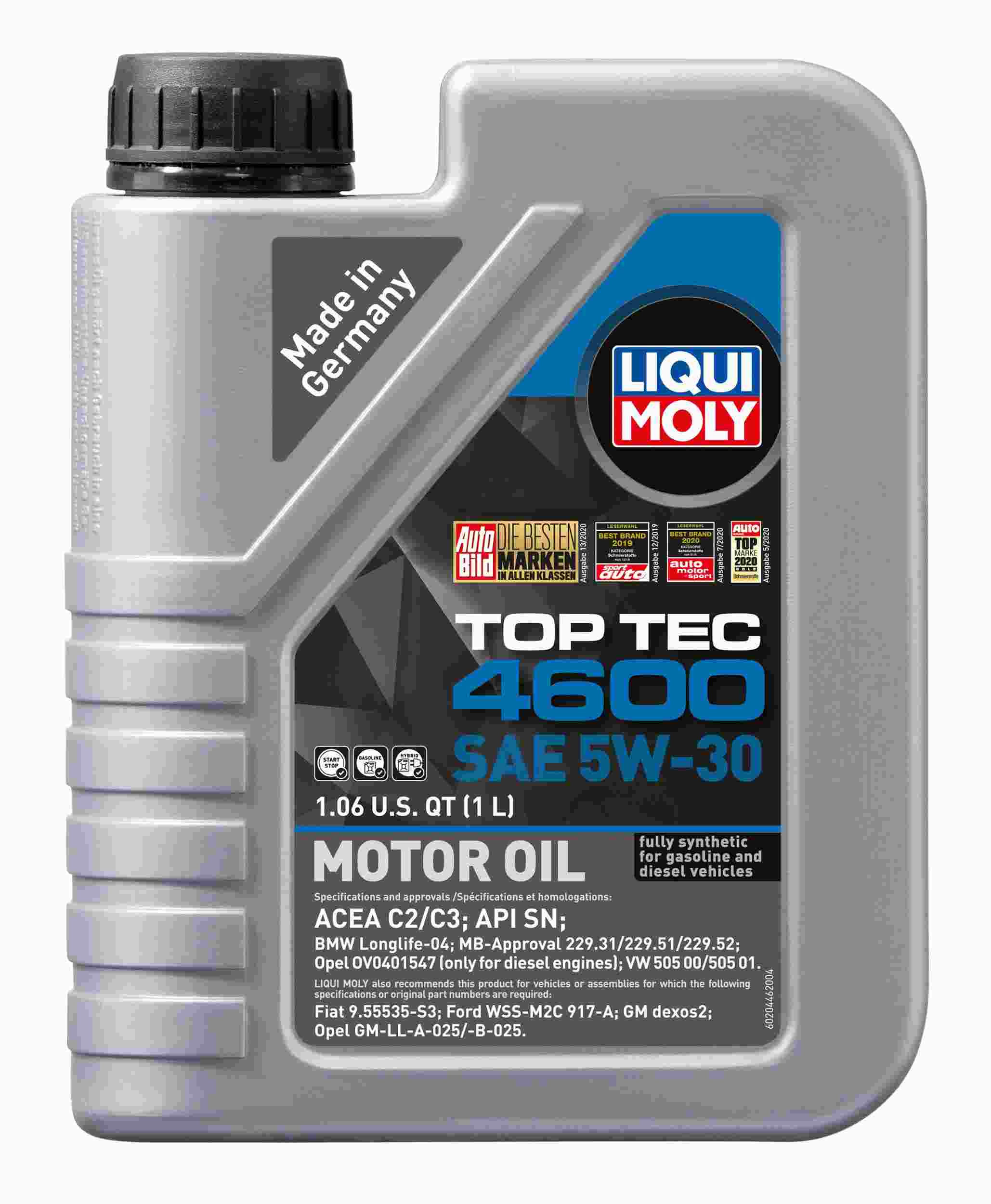 LIQUI MOLY 1L Top Tec 4600 Motor Oil 5W30 20446