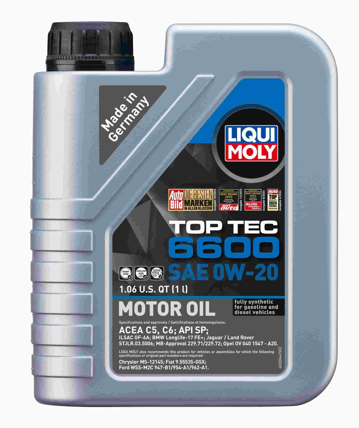 LIQUI MOLY 1L Top Tec 6600 Motor Oil 0W-20 22044