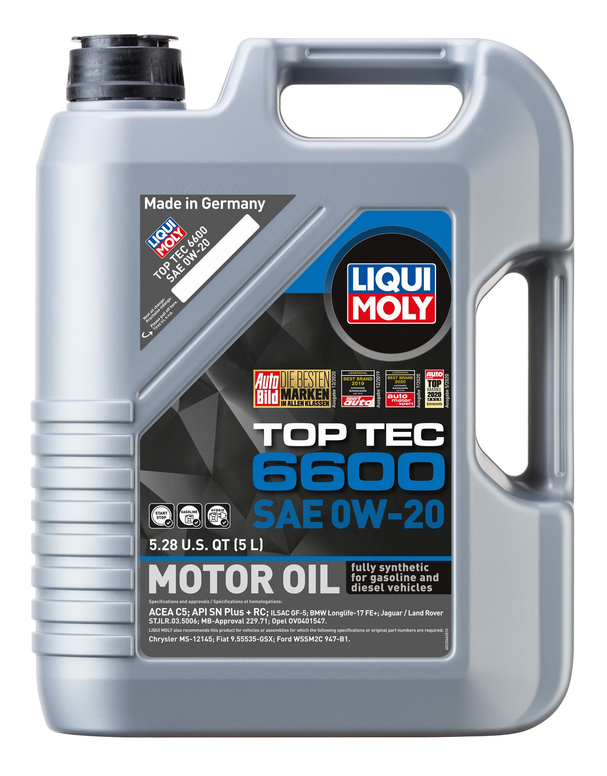 LIQUI MOLY 5L Top Tec 6600 Motor Oil SAE 0W20 22046