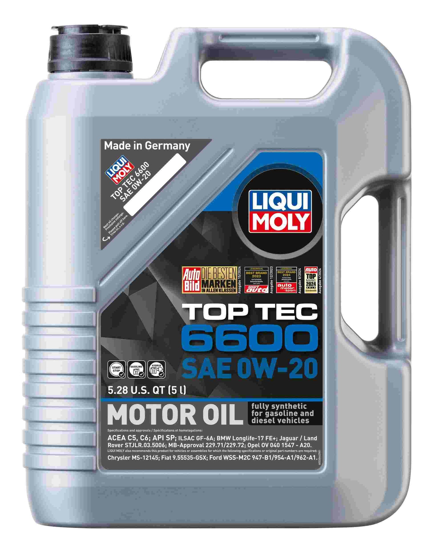 LIQUI MOLY 5L Top Tec 6600 Motor Oil SAE 0W20 22046