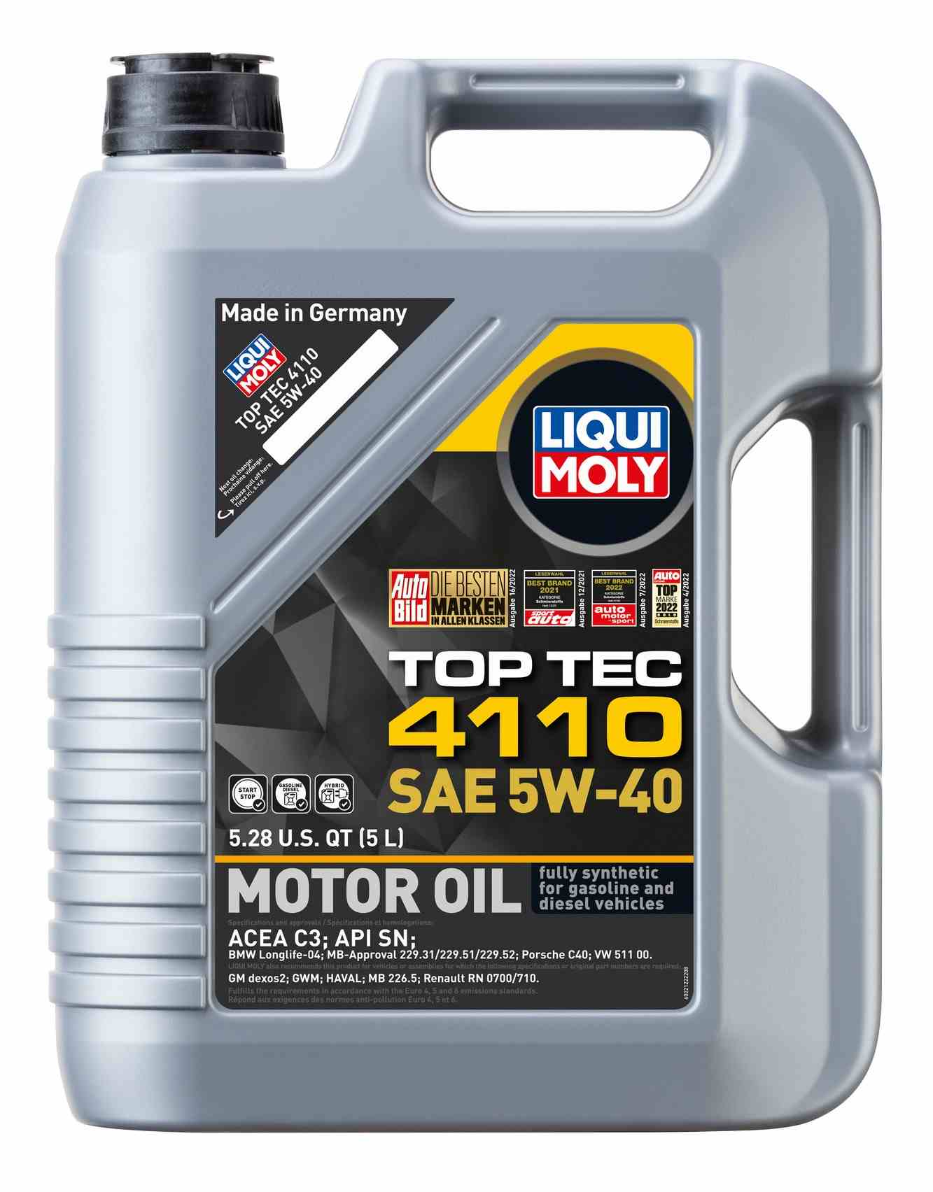 LIQUI MOLY 5L Top Tec 4110 Motor Oil 5W-40 22122