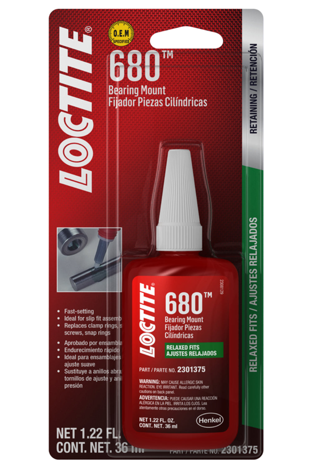 Loctite 680 Bearing Mount Retaining Compound Sealers, Gasket Makers and Glues Thread Locking Compounds main image