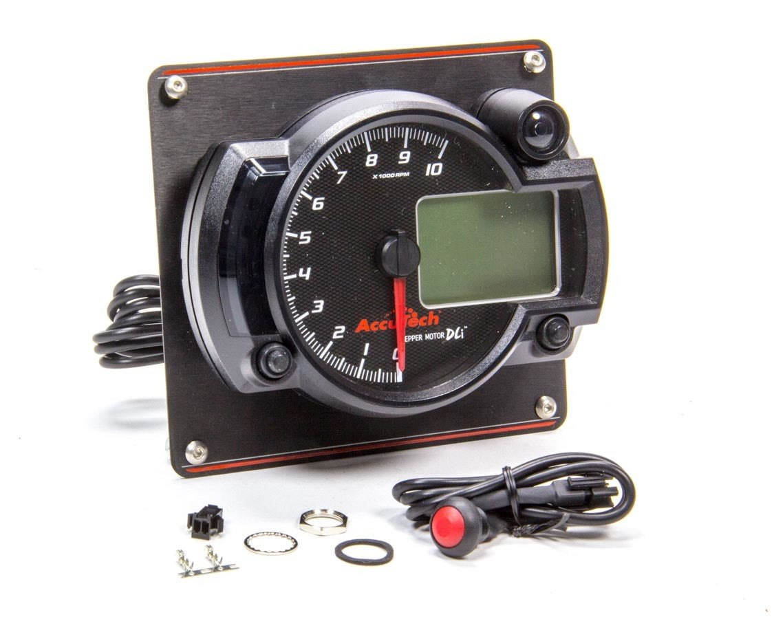 Longacre Tach 4in Data Logging Blk w/Blk Alum Panel Individual Gauges Analog Gauges main image