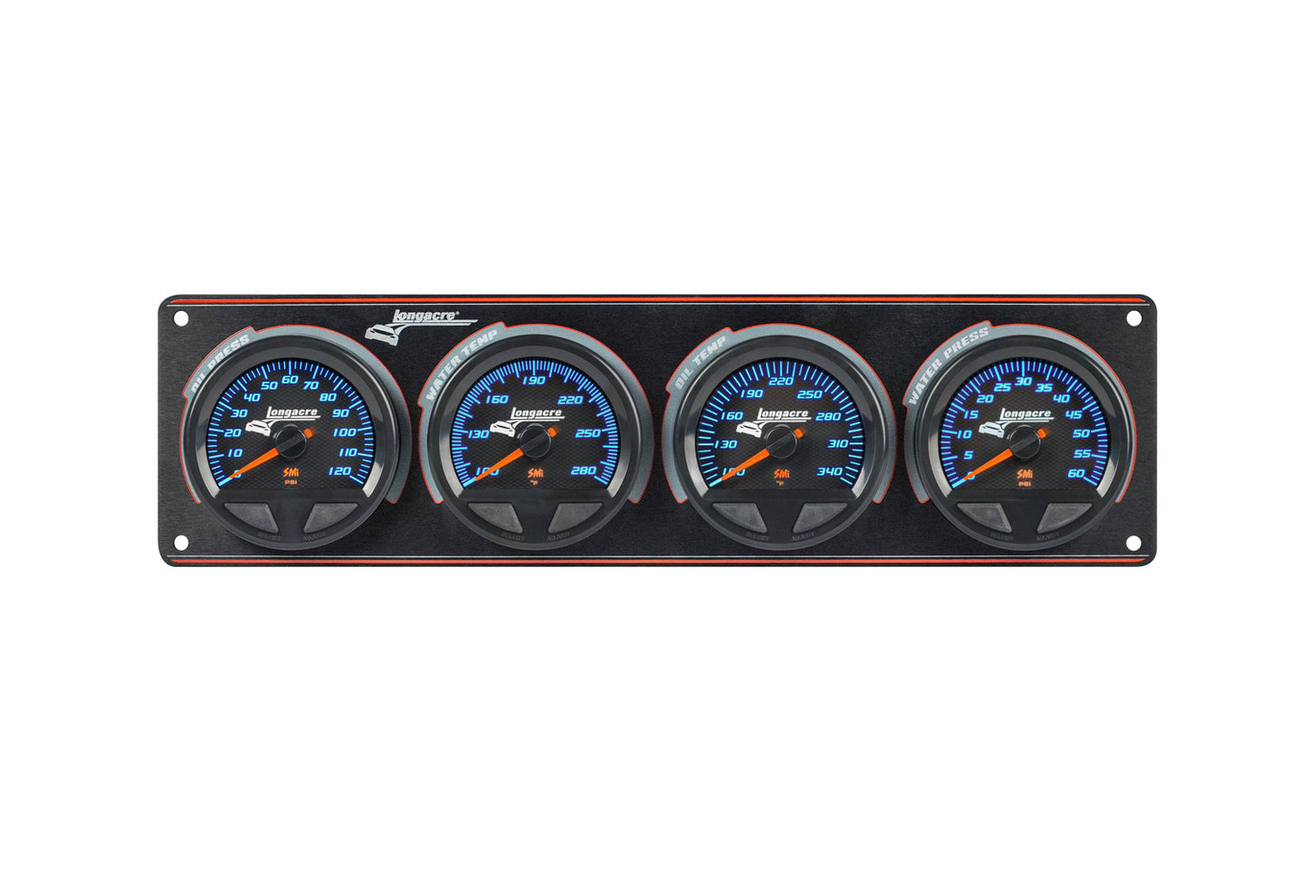 Longacre Waterproof SMI 4 Gauge Panel OP/WT/OT/WP Gauge Kits Analog Gauge Kits main image