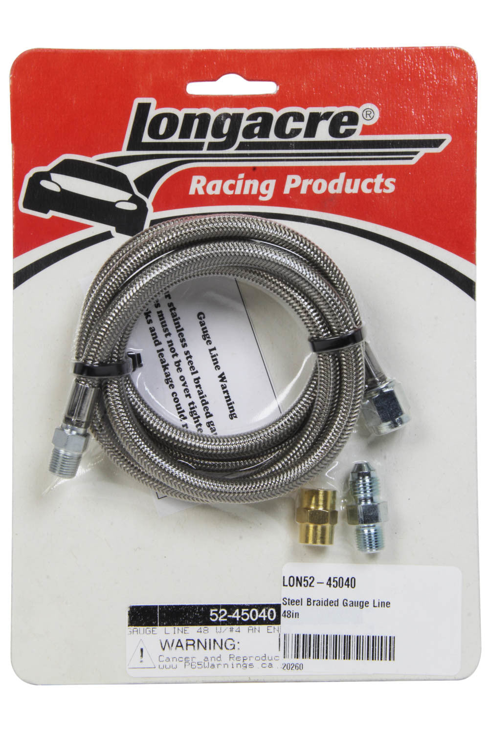 Longacre Steel Braided Gauge Line 48in Hose, Line and Tubing Gauge Line Kits main image