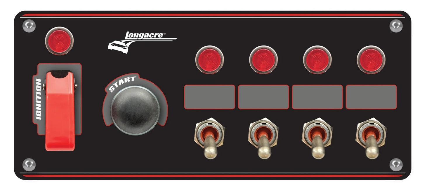 LONGACRE Ignition Panel Black w/ 4 Acc and Pilot Light Ignitions and Electrical Wiring Components main image