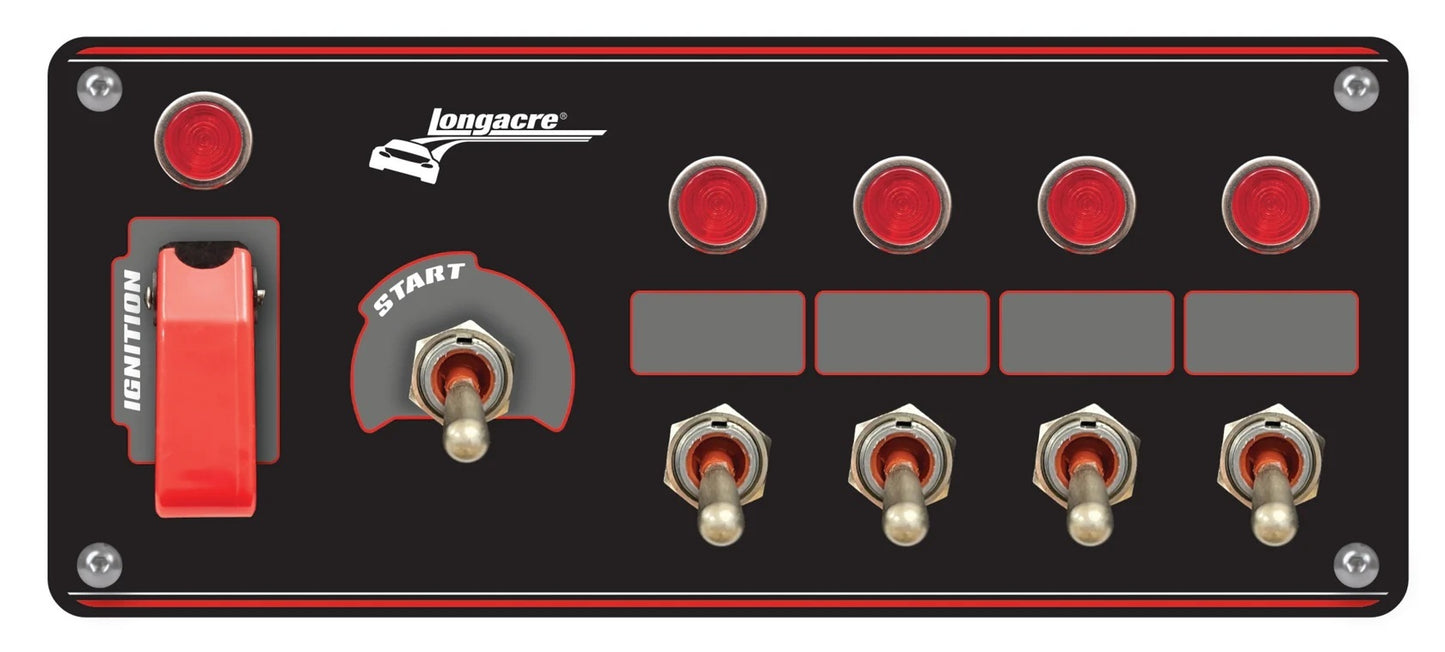 LONGACRE Ignition Panel Black w/4 Acc and Pilot Light Ignitions and Electrical Wiring Components main image