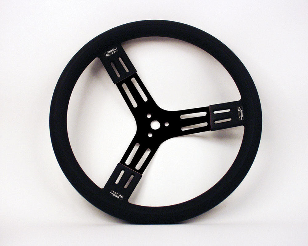 Longacre 15in. Steering Wheel Black Steel Smooth Grip Steering Wheels and Components Steering Wheels and Components main image