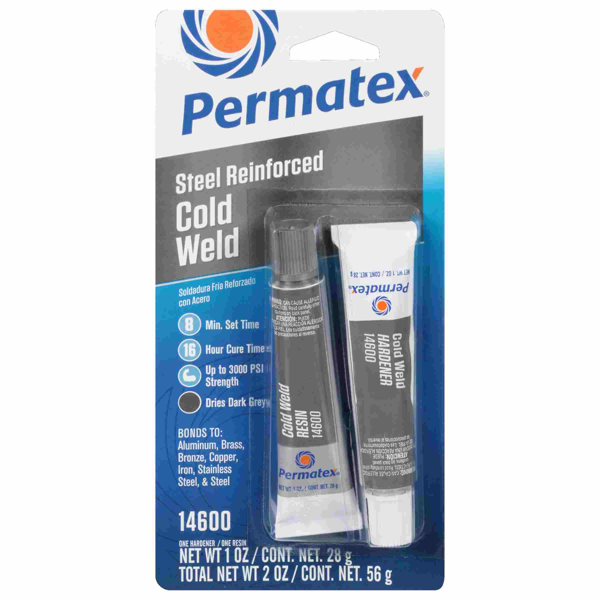 Permatex Cold Weld Bonding Compound, Two - 1 oz tubes, carded, Each